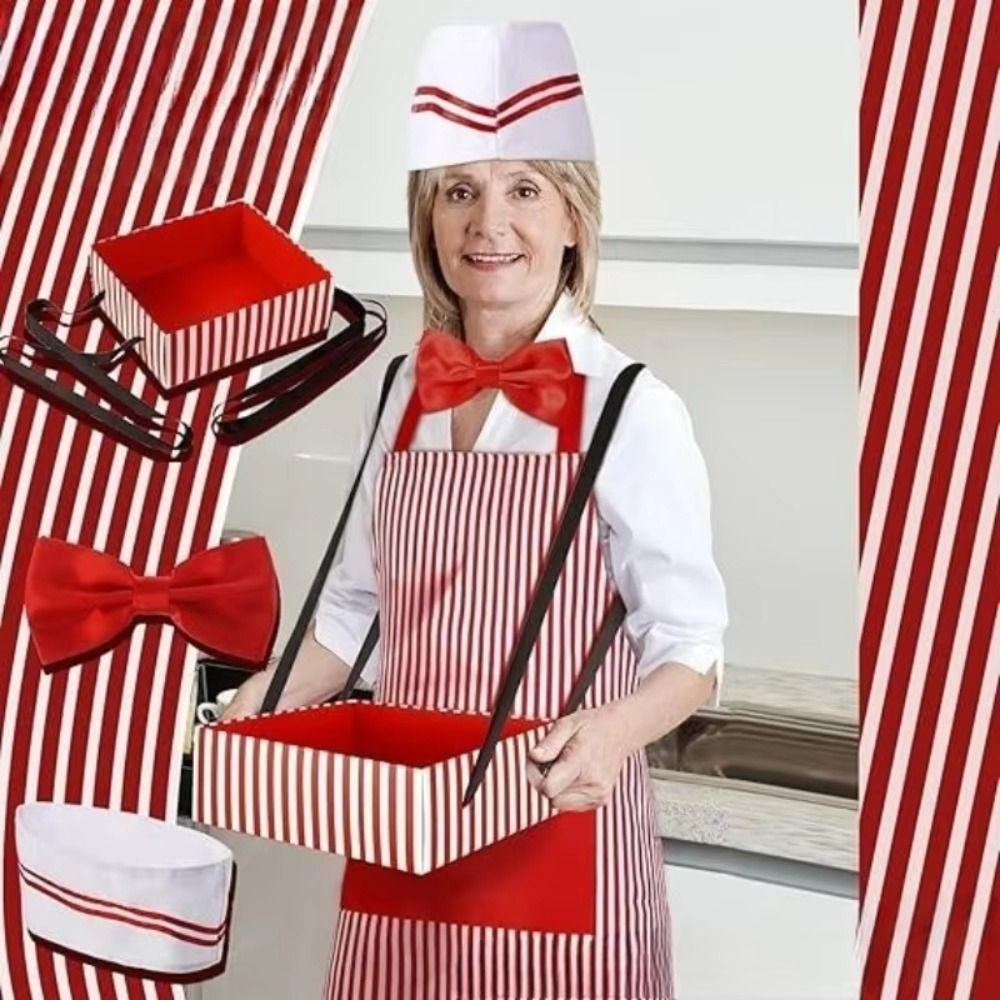 Women Kitchen Accessories - Karnavallar Sirk Garson Cosplay Önlük Şapkalı