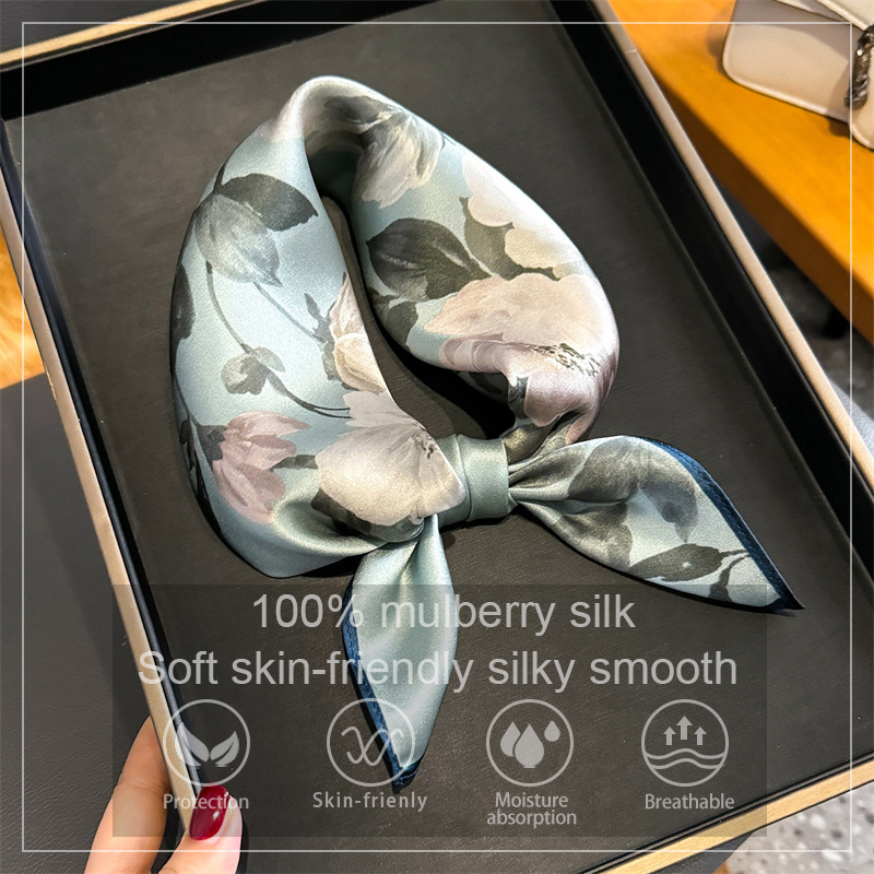 Silk Scarf Square - 100% ipek eşarp Bandana Kadın Kare