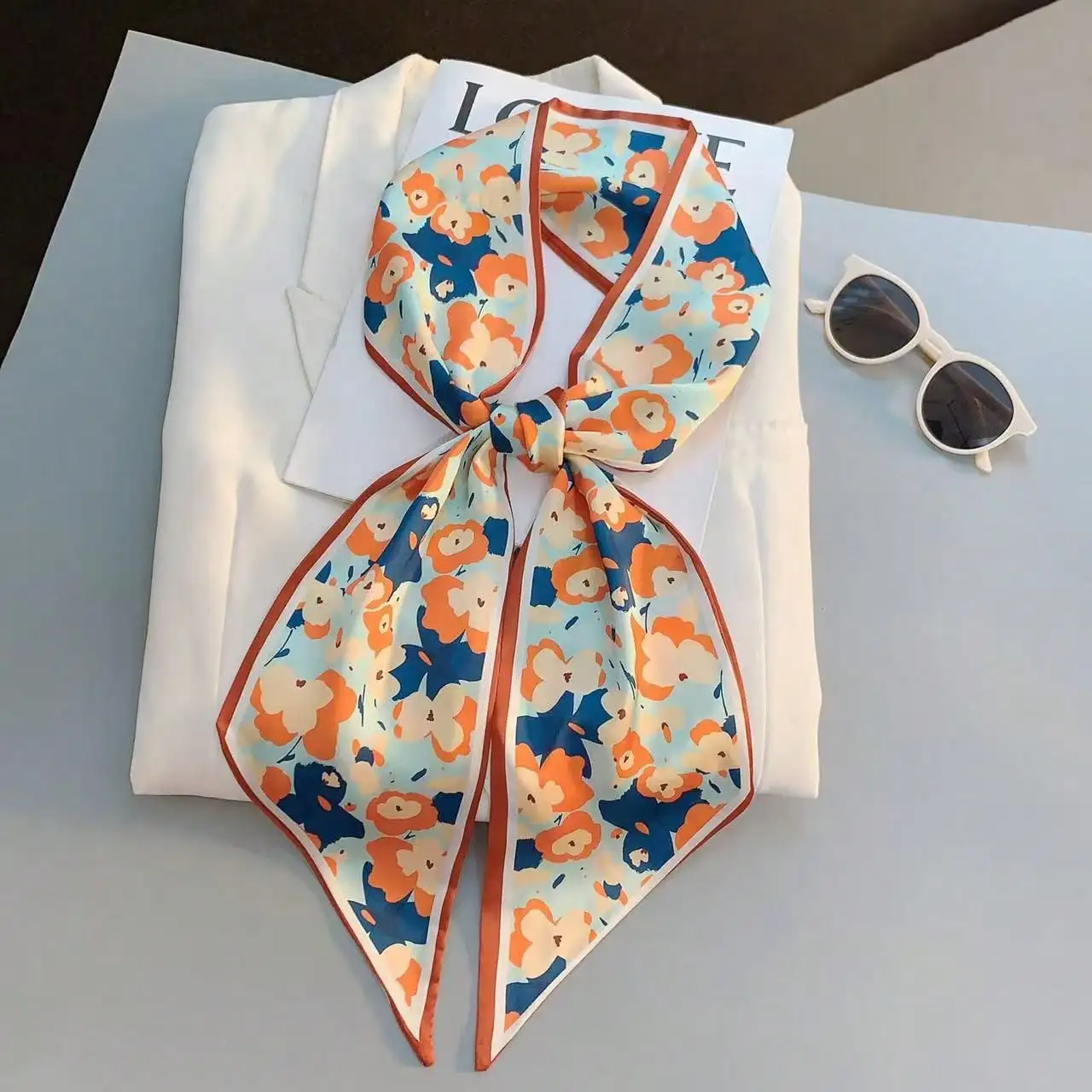 Silk Scarf Square - Kadın İlkbahar/Yaz Günlük Sahte İpek Kare