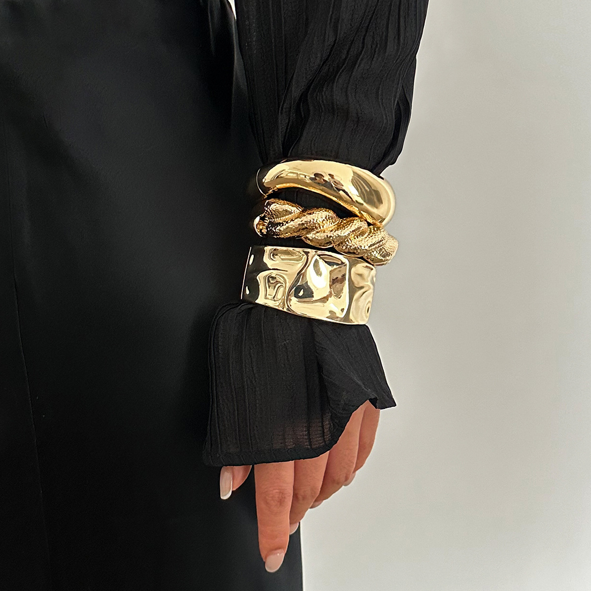 Women'S Emo Accessories - Vintage Altın Renk Hip Hop Metal