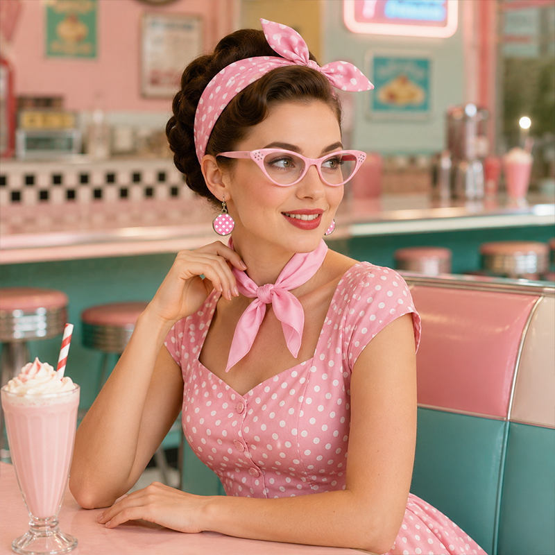 Women'S Accessories In The 1950S - Kadınlar 1950'ler Rockabilly Kostüm Aksesuarları Puantiyeli