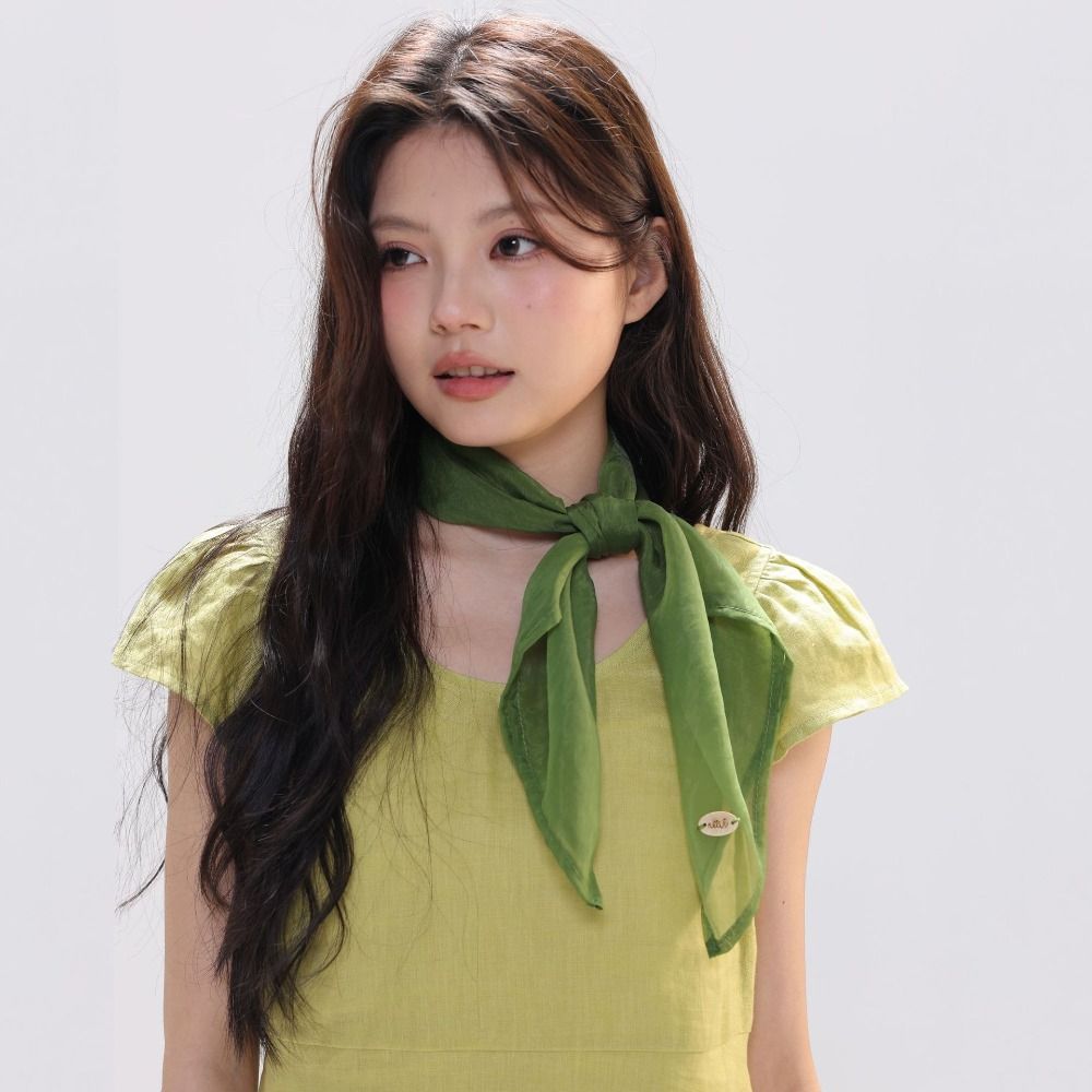 Silk Scarf Square - Retro Düz Renk Küçük Kare Eşarp