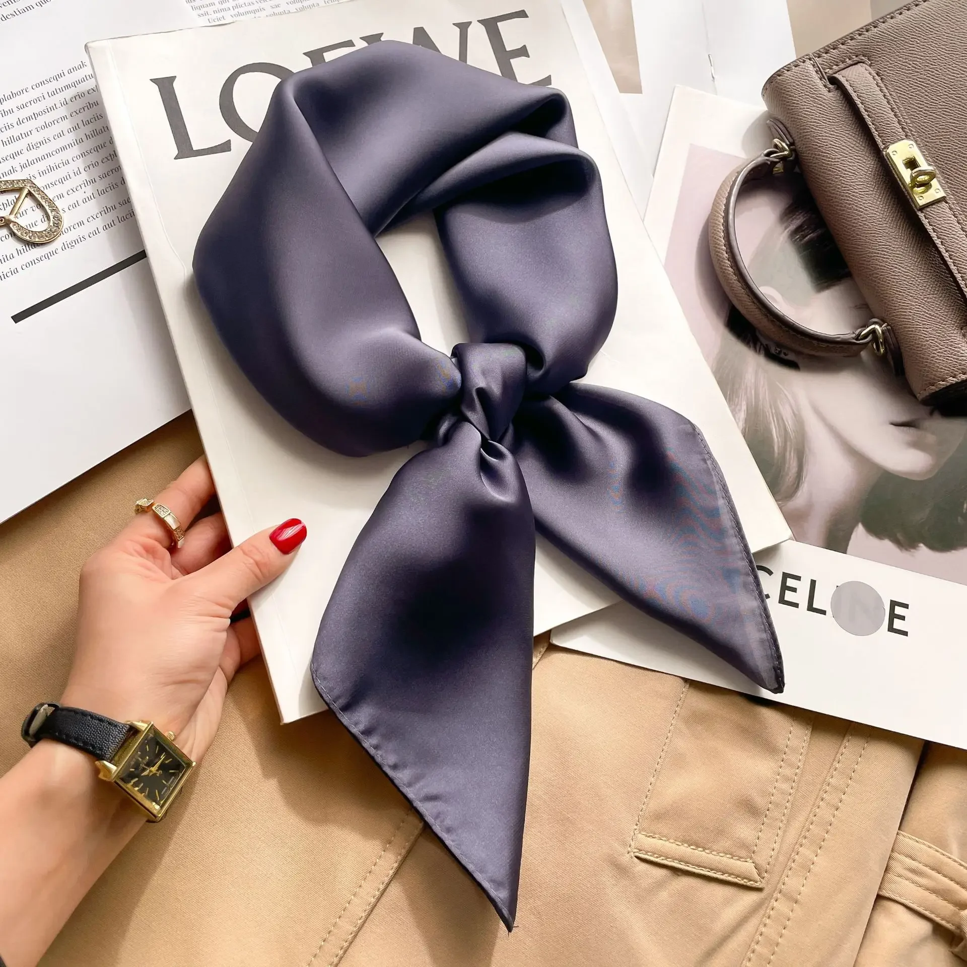 70cm düz renkler atkısı başört - Silk Scarf Square incelemesi ve fiyatı