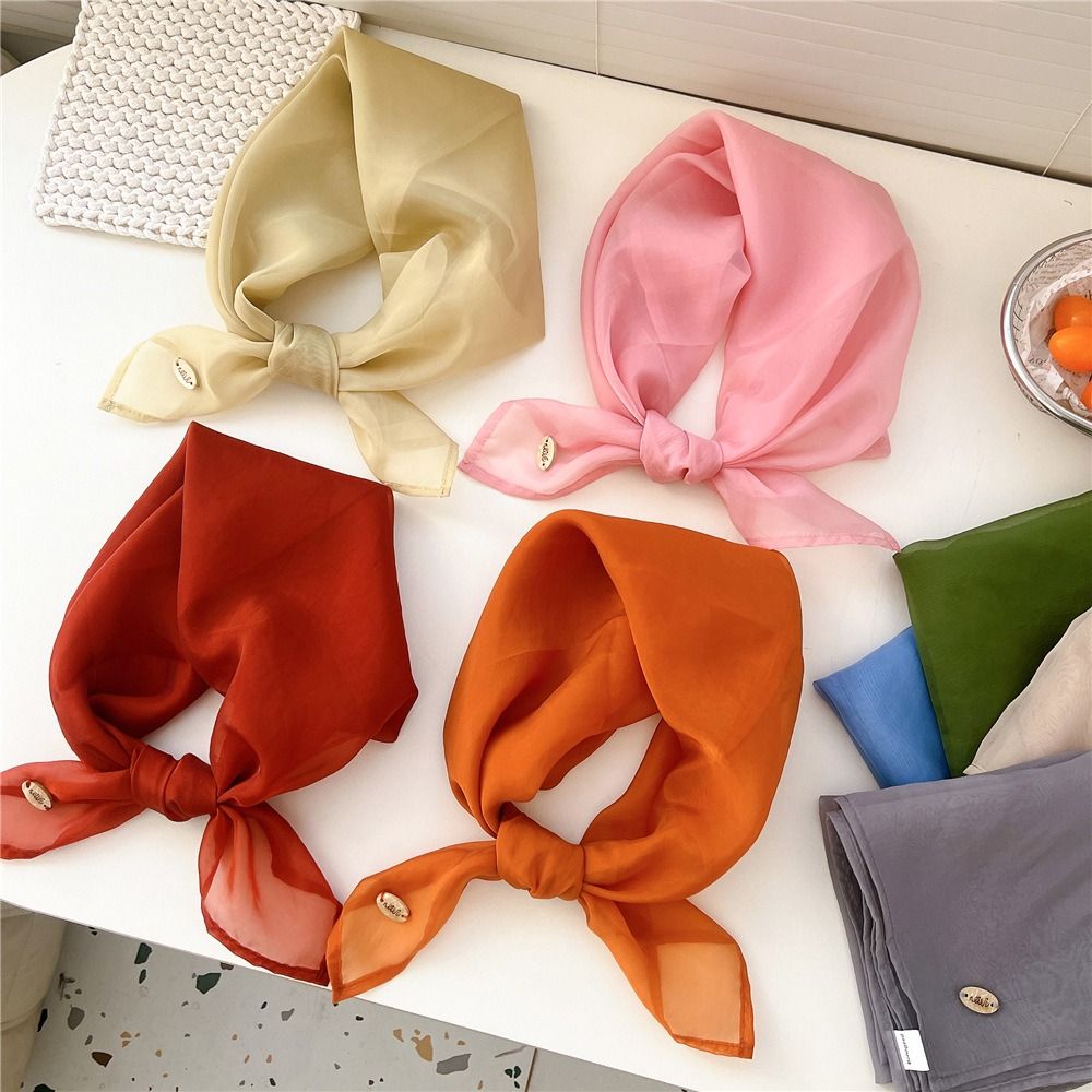Retro Düz Renk Küçük Kare Eşar - Silk Scarf Square incelemesi ve fiyatı