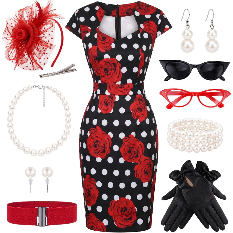 10 adet/takım bayanlar Retro 1 - Women'S Accessories In The 1950S incelemesi ve fiyatı